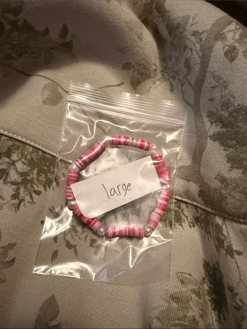 Pink Beaded Stretch Bracelet - Brand